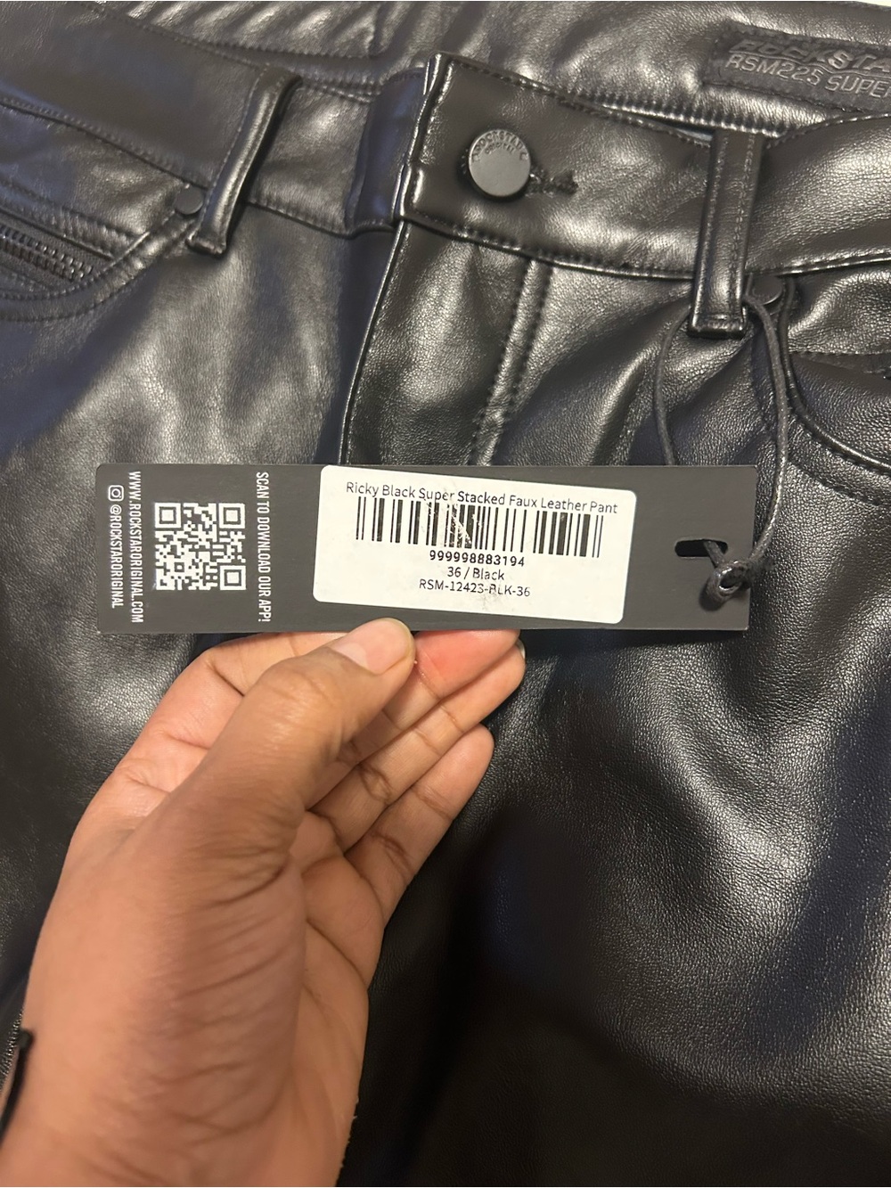 Black Faux Leather High-Waist Pants